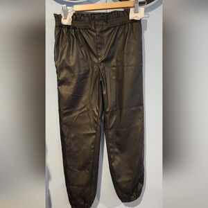 Forever 21 Girls Black Faux Leather Jogger Pants NWOT